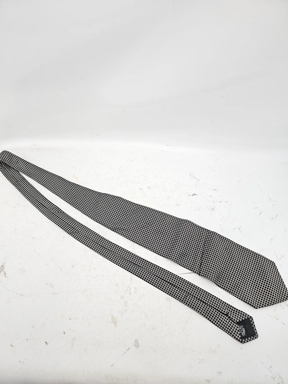 Giorgio Armani Black & White Grid Silk Tie